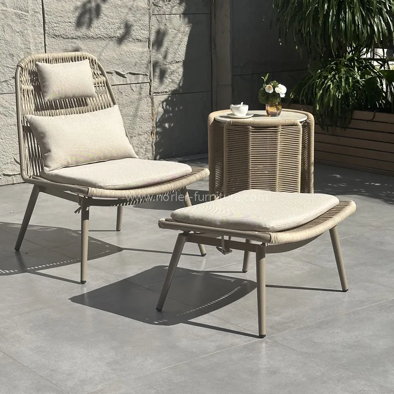 Paano Mababago ng isang Outdoor Aluminum Rope Weaving Leisure Chair Footstool Set ang Iyong Panlabas na Lugar Paano Mababago ng isang Outdoor Aluminum Rope Weaving Leisure Chair Footstool Set ang Iyong Panlabas na Lugar