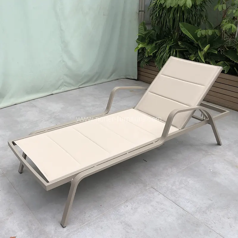 Matibay na panlabas na aluminyo textilene sun lounger