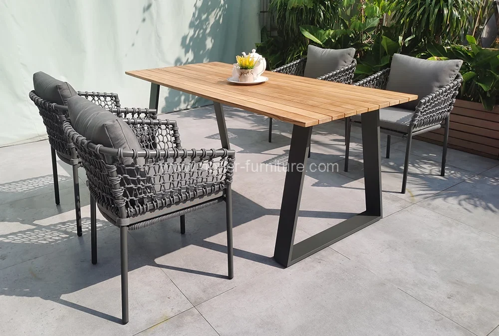 Outdoor Patio 6 Seater Teak Wood Dining Set