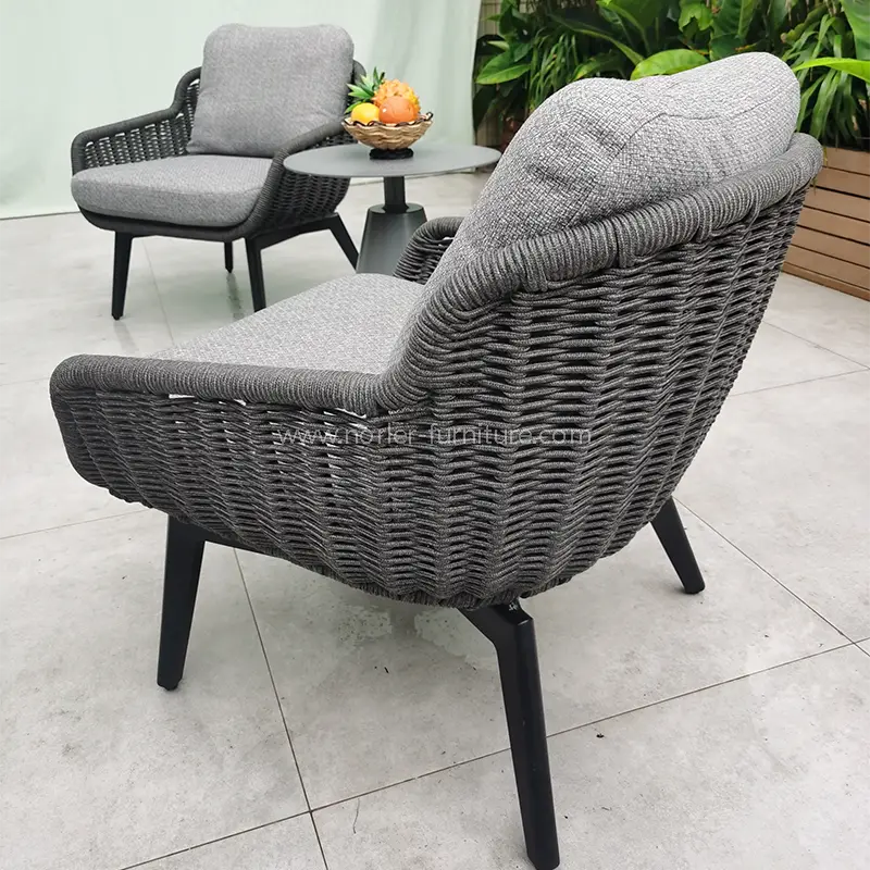 Outdoor Balcony Hand-Woven Rope Table And Chairs