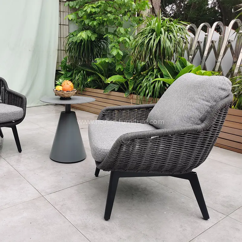 Outdoor Balcony Hand-Woven Rope Table And Chairs