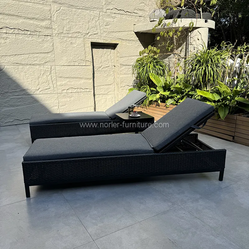 Pinakabagong High-End Hand Woven Rattan Sun Lounger