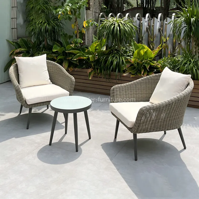 Leisure panlabas na aluminyo frame pe rattan balkonahe set