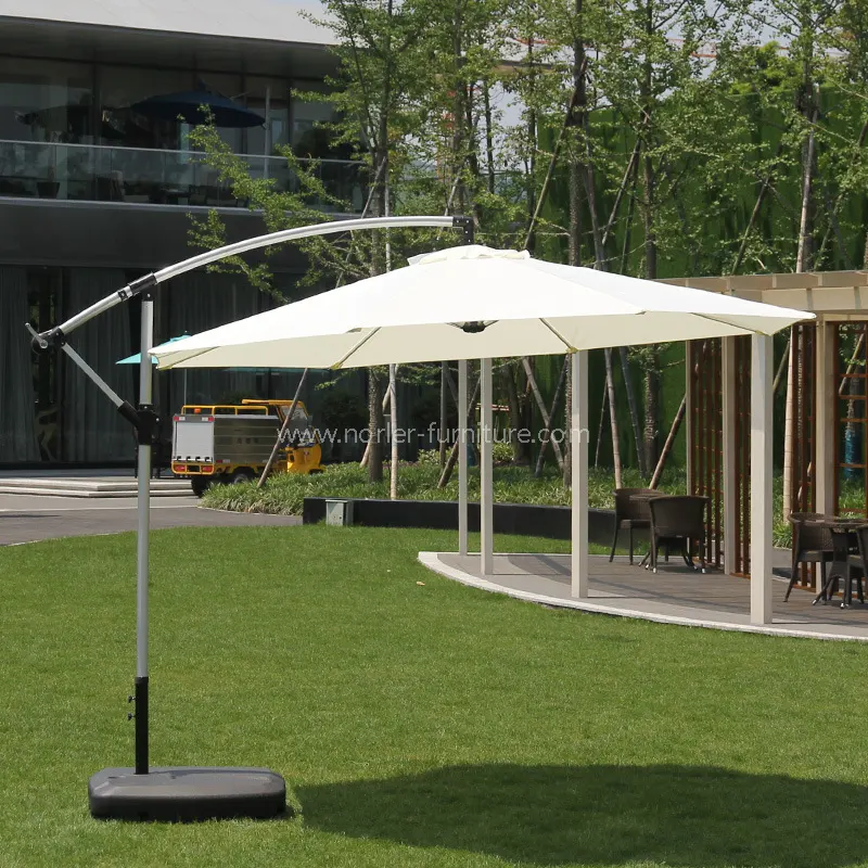 Panlabas na all-aluminyo brushed banana parasol