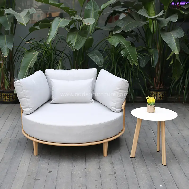Panlabas na aluminyo frame patio balkonahe round bed furniture
