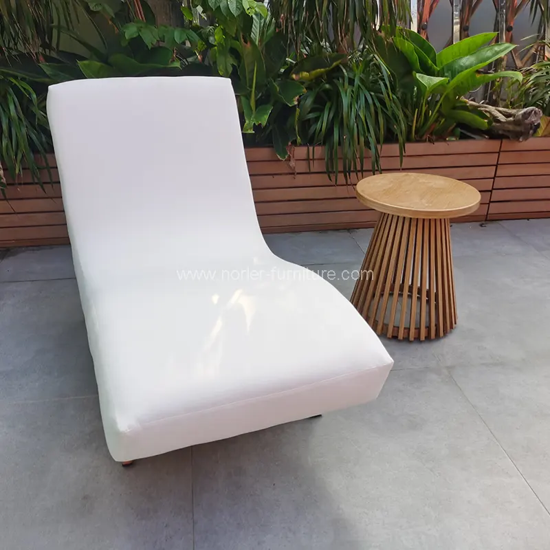 Panlabas na aluminyo frame upholstered tela sun lounger
