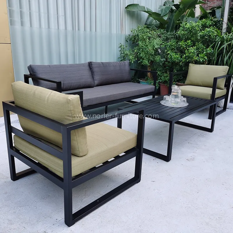 Panlabas na aluminyo na pulbos na frame makapal na unan ng sofa