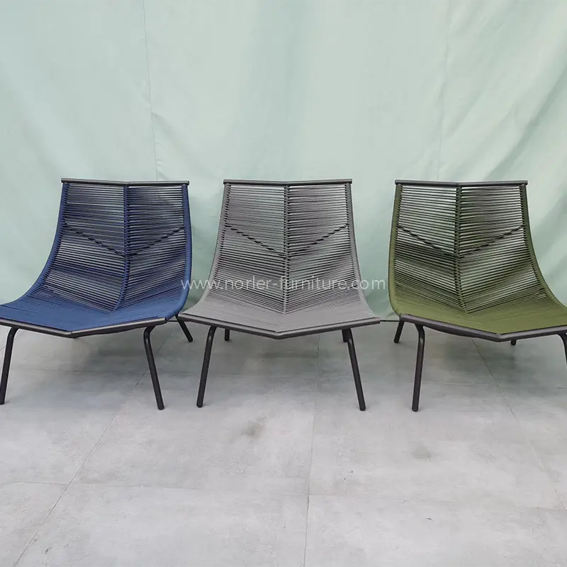 Panlabas na Balcony Leisure Aluminum Woven Belt Chair Set