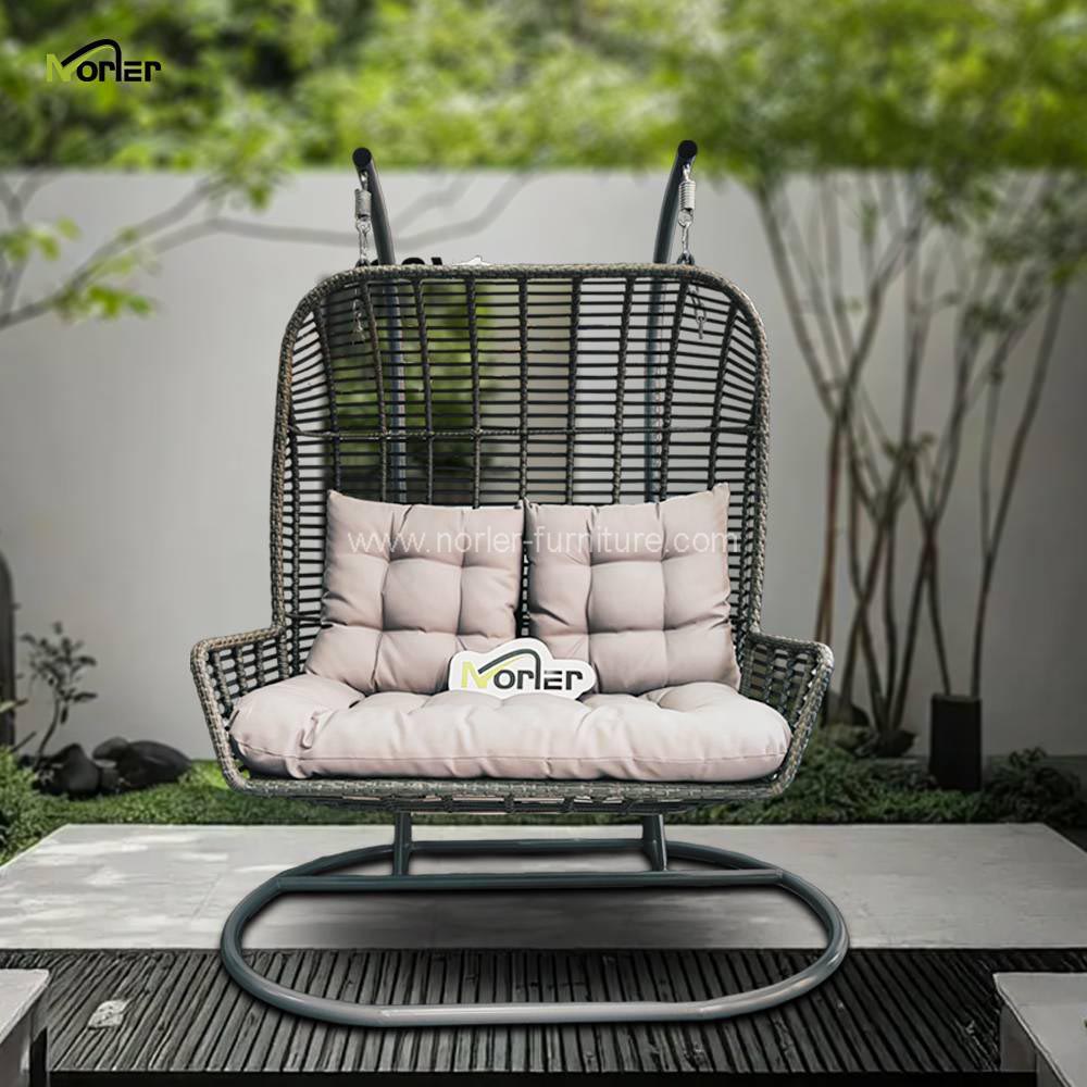 Panlabas na kasangkapan sa bahay pe rattan nakabitin swing chair